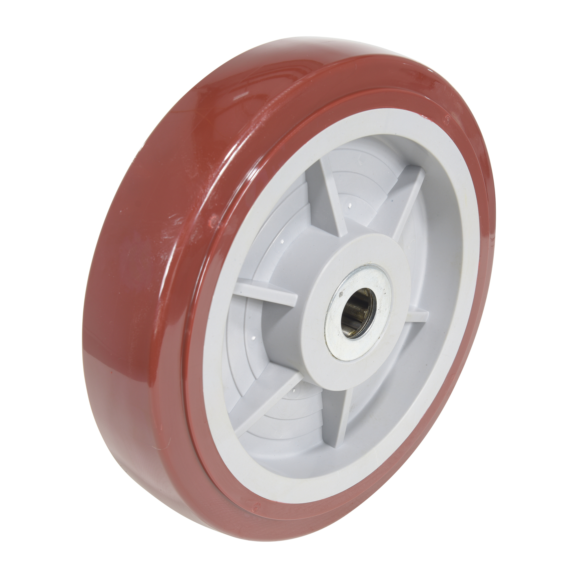 Vestil Polypropylene Wheel - 10in. x 2.5in., Maroon, Corrosion-Resistant, Model# WHL-PP-10X2.5